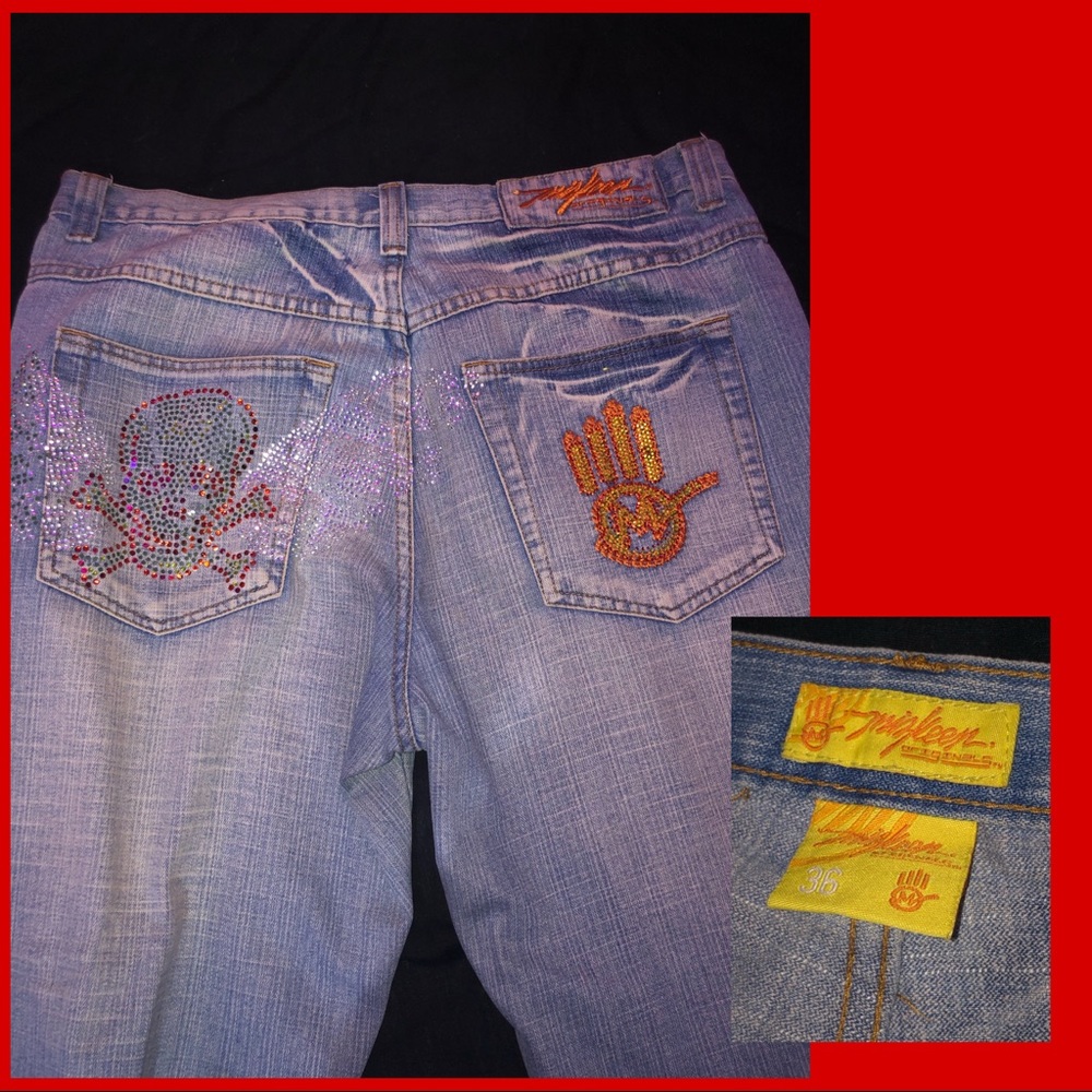 amazing embellished baggy jeans ♡︎♥︎♡︎
